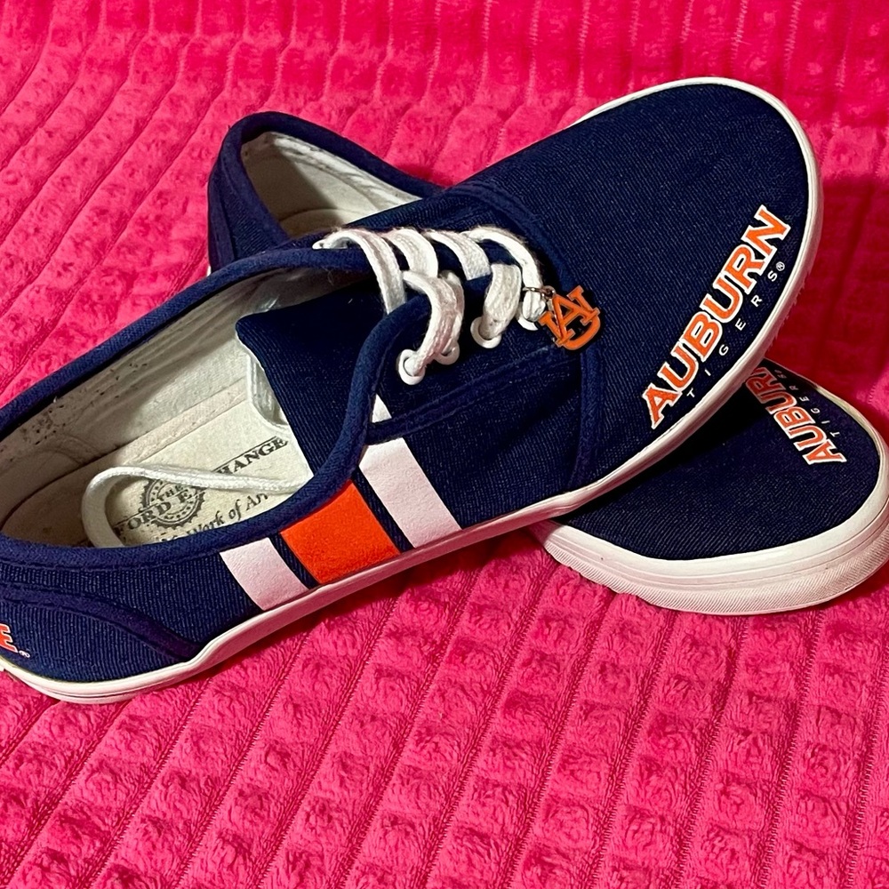 The Bradford Exchange Auburn Tigers Navy Canvas Sneakers